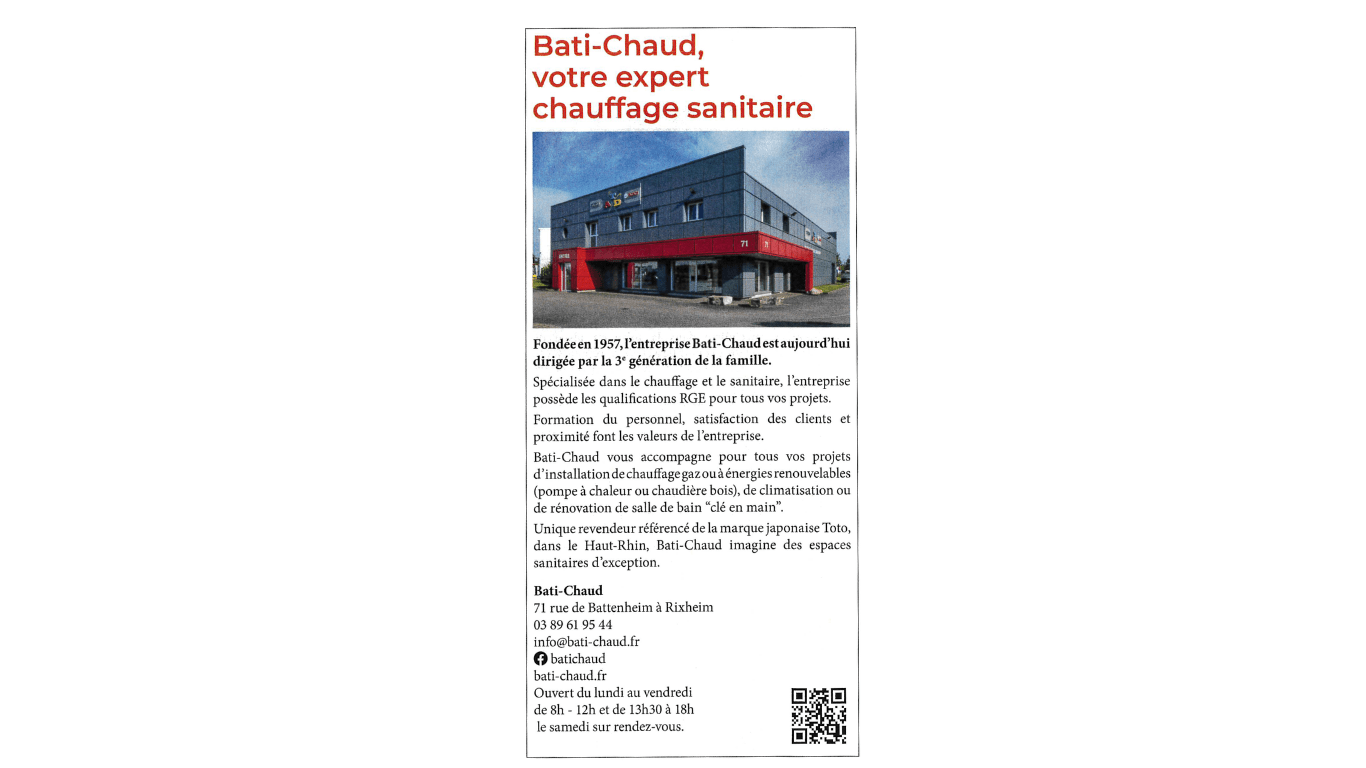 A proximité de chez vous - article BATI CHAUD (Site Web) La presse - BATI CHAUD